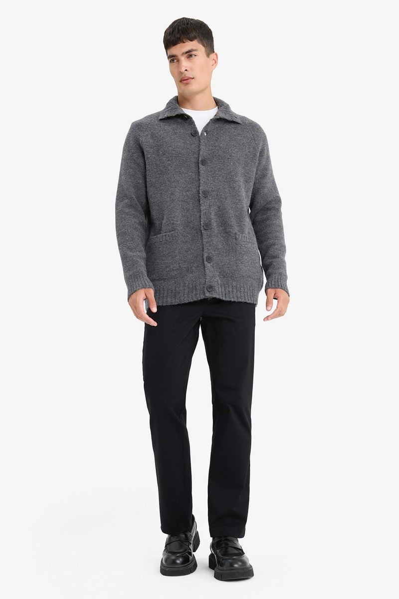 ديفاكتو كارديجان تريكو قصة عادية بياقة مدورة - Image 2